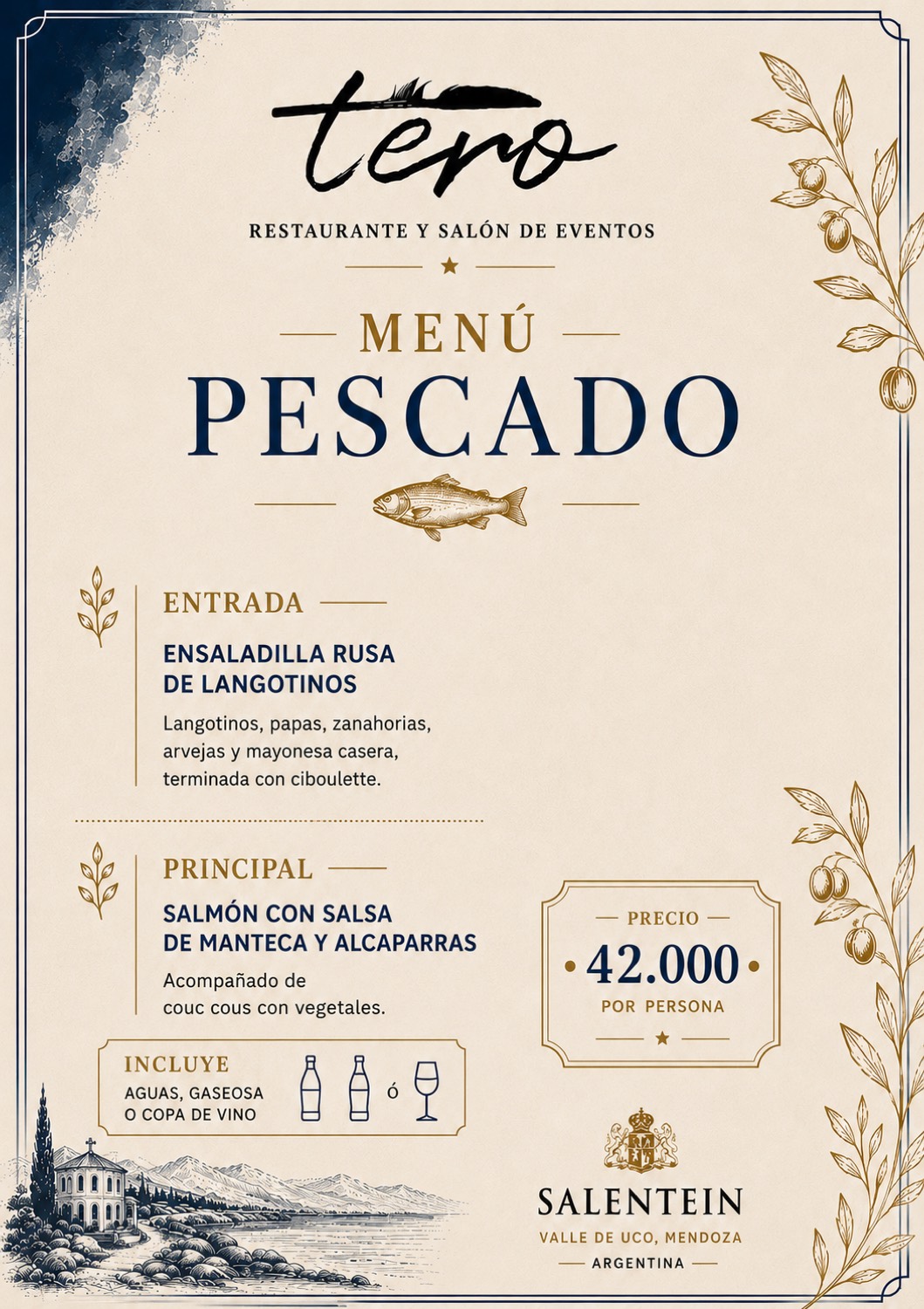 Menú Pescado — válido para cenas